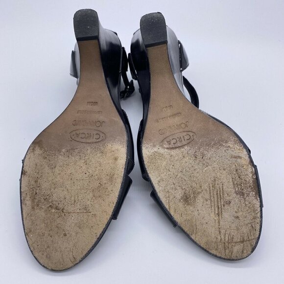 CIRCA Joan & David Black Patent Sandals - Picture 9 of 12